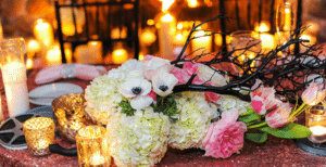 Warm golds and pinks