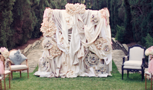 Fun and interesting wedding backdrop. Image provided by A Good Affair Event Design