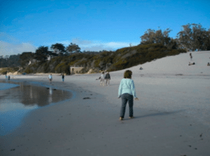 Carmel's wide sandy beach is an easy walk from the village and hotels.