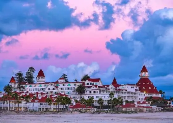 Hotel Del Coronado Exterior with Clouds