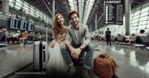 Honeymoon-Timeline-AI-Photo_Couple Returning from honeymoon