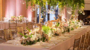 Beautiful metallic tones set the stage for an elegant event Image provided by A Good Affair Event Design