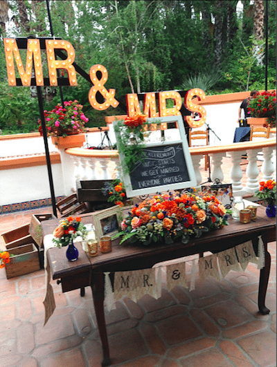 Light up the evening with a proclamation of your love. Planning and design: Kevin Covey Wedding and Event Design