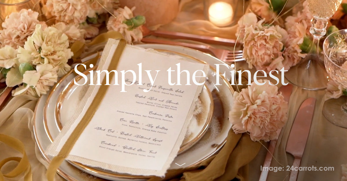 24 carrots Catering & Events - Table Setting - Simply the finest